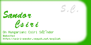 sandor csiri business card